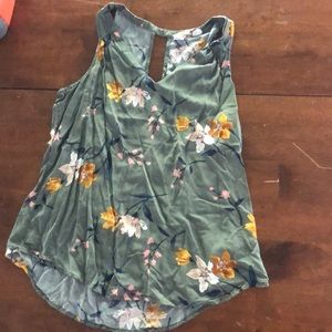 Old Navy Green Floral Blouse